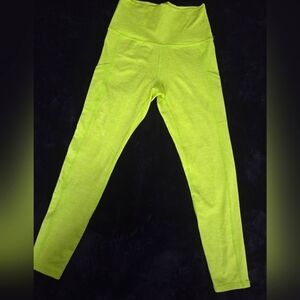 AERIE The Hugger Vibrant Lime Green Leggings, Size M